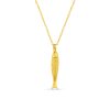 Textured Fish Charm Necklace